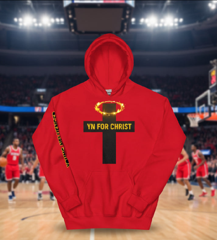 COVERED BY THE BLOOD RED NLFUENCER HOODIE |  Design By PRIIZZY | YN4C™ (FLAGSHIP)