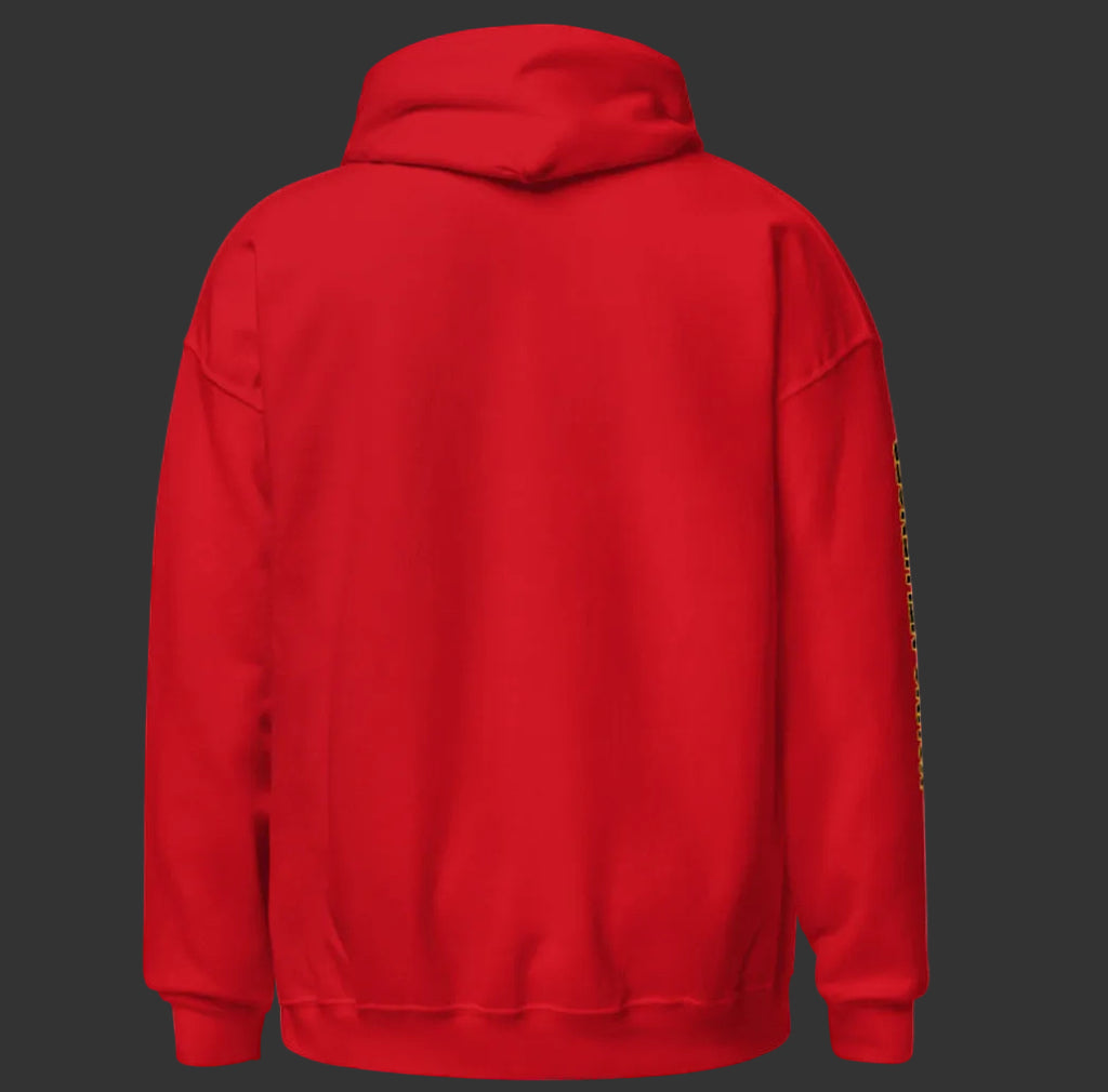 COVERED BY THE BLOOD RED NLFUENCER HOODIE |  Design By PRIIZZY | YN4C™ (FLAGSHIP)