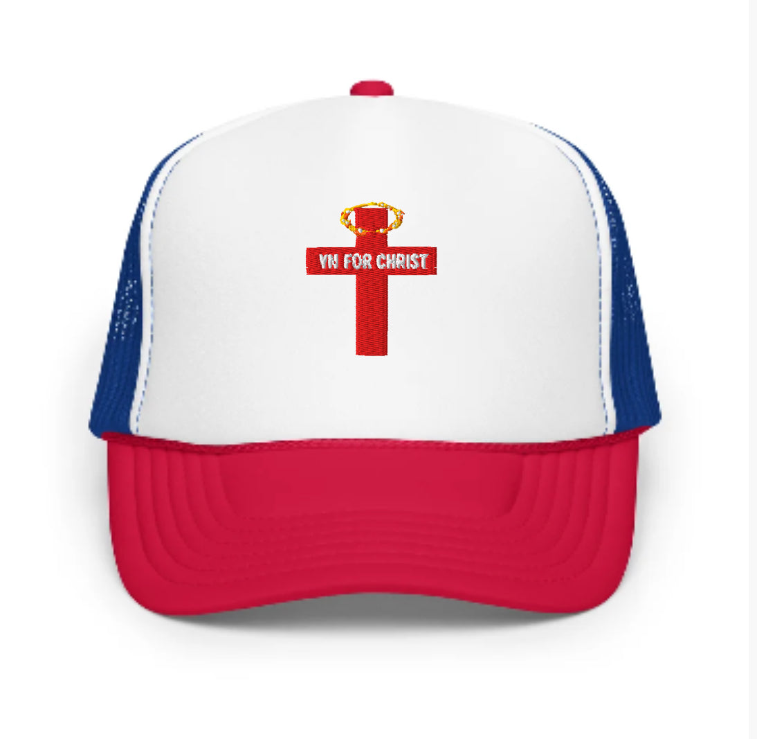 WHITE HALO COLLECTION | Foam Trucker Hat | Design By PRIIZZY | YN4C™ (FLAGSHIP)